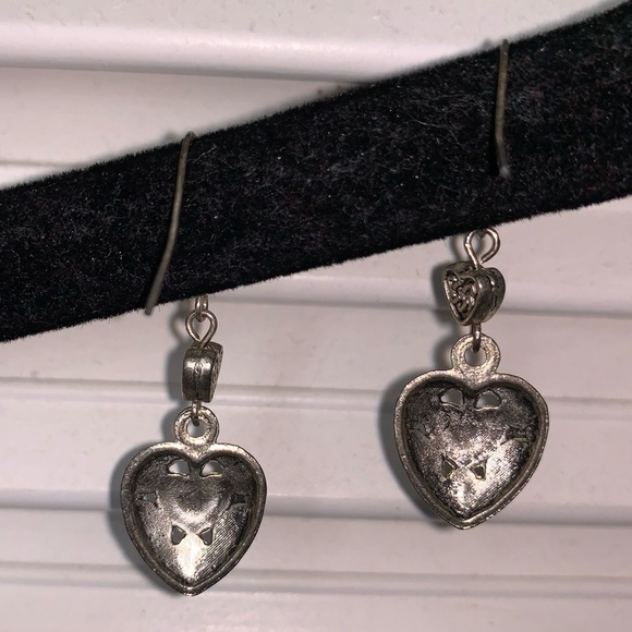 Celtic Pansy Flower Heart Earrings - Picture 3 of 3
